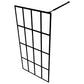 Walk-in Shower Wall with Shelf Black 31.5"x76.8" ESG Glass&Aluminum