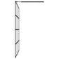 Walk-in Shower Wall with Shelf Black 31.5"x76.8" ESG Glass&Aluminum