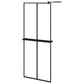 Walk-in Shower Wall with Shelf Black 31.5"x76.8" ESG Glass&Aluminum