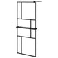 Walk-in Shower Wall with Shelf Black 31.5"x76.8" ESG Glass&Aluminum