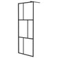 Walk-in Shower Wall with Shelf Black 31.5"x76.8" ESG Glass&Aluminum