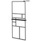 Walk-in Shower Wall with Shelf Black 31.5"x76.8" ESG Glass&Aluminum