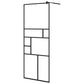Walk-in Shower Wall with Shelf Black 31.5"x76.8" ESG Glass&Aluminum