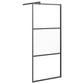 Walk-in Shower Wall with Shelf Black 31.5"x76.8" ESG Glass&Aluminum