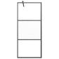 Walk-in Shower Wall with Shelf Black 31.5"x76.8" ESG Glass&Aluminum