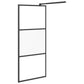Walk-in Shower Wall with Shelf Black 31.5"x76.8" ESG Glass&Aluminum