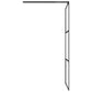 Walk-in Shower Wall with Shelf Black 31.5"x76.8" ESG Glass&Aluminum
