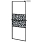 Walk-in Shower Wall with Shelf Black 31.5"x76.8" ESG Glass&Aluminum