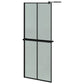 Walk-in Shower Wall with Shelf Black 31.5"x76.8" ESG Glass&Aluminum