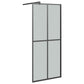 Walk-in Shower Wall with Shelf Black 31.5"x76.8" ESG Glass&Aluminum