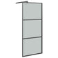 Walk-in Shower Wall with Shelf Black 35.4"x76.8" ESG Glass&Aluminum