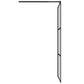 Walk-in Shower Wall with Shelf Black 35.4"x76.8" ESG Glass&Aluminum
