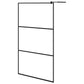Walk-in Shower Wall with Shelf Black 45.3"x76.8" ESG Glass&Aluminum