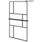 Walk-in Shower Wall with Shelf Black 45.3"x76.8" ESG Glass&Aluminum