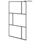 Walk-in Shower Wall with Shelf Black 45.3"x76.8" ESG Glass&Aluminum