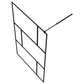 Walk-in Shower Wall with Shelf Black 45.3"x76.8" ESG Glass&Aluminum