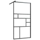Walk-in Shower Wall with Shelf Black 45.3"x76.8" ESG Glass&Aluminum