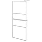 Walk-in Shower Wall with Shelf Chrome 31.5"x76.8" ESG Glass&Aluminum