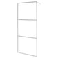 Walk-in Shower Wall with Shelf Chrome 31.5"x76.8" ESG Glass&Aluminum