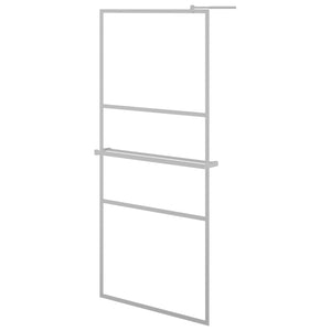 Walk-in Shower Wall with Shelf Chrome 39.4x76.8" ESG Glass&Aluminium