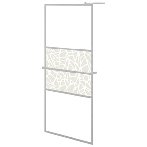Walk-in Shower Wall with Shelf Chrome 39.4x76.8" ESG Glass&Aluminium