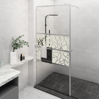 Walk-in Shower Wall with Shelf Chrome 39.4x76.8" ESG Glass&Aluminium