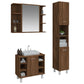 Bathroom Cabinet Set Brown Oak Engineered Wood Compact