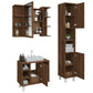 Bathroom Cabinet Set Brown Oak Engineered Wood Compact