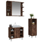 Bathroom Cabinet Set Smoked Oak Engineered wood Medium
