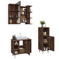 Bathroom Cabinet Set Smoked Oak Engineered wood Medium