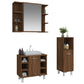 Bathroom Cabinet Set Brown Oak Engineered Wood, Acrylic Standard