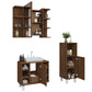 Bathroom Cabinet Set Brown Oak Engineered Wood, Acrylic Standard