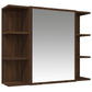 Bathroom Cabinet Set Brown Oak Engineered Wood, Acrylic Standard