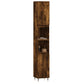 Bathroom Cabinet Smoked Oak Engineered Wood, Iron Tall