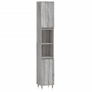 Bathroom Cabinet Grey Sonoma Engineered wood, iron Tall