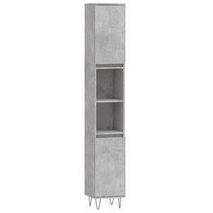 Bathroom Cabinet Concrete Grey Engineered Wood, Iron Tall