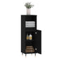 Bathroom Cabinet Black Engineered Wood Tall Adjustable Armrests
