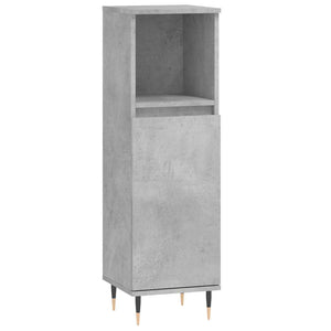Bathroom Cabinet Concrete Grey Engineered Wood, Iron Tall