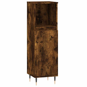 Bathroom Cabinet Smoked Oak Engineered wood Tall, Narrow