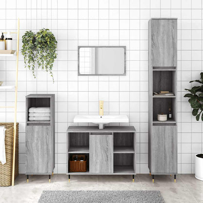 Bathroom Cabinet Grey Sonoma Engineered Wood Tall