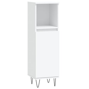 Bathroom Cabinet White Engineered wood, iron Tall