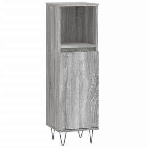 Bathroom Cabinet Grey sonoma Engineered wood, iron Tall