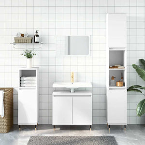 Bathroom Cabinet White Engineered wood and iron Medium