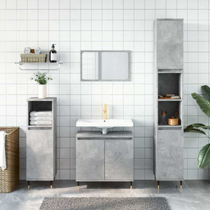 Bathroom Cabinet Concrete Grey Engineered Wood Medium