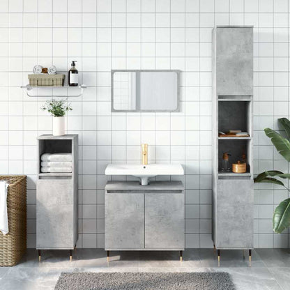 Bathroom Cabinet Concrete Grey Engineered Wood Medium