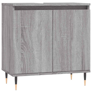 Bathroom Cabinet Grey Sonoma Engineered Wood, Iron Medium
