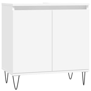 Bathroom Cabinet White Engineered wood, Iron Medium