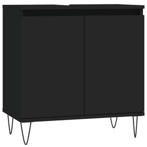 Bathroom Cabinet Black Engineered wood Medium Bathroom Cabinet