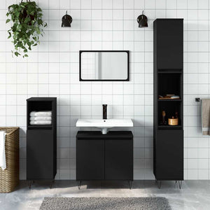 Bathroom Cabinet Black Engineered wood Medium Bathroom Cabinet