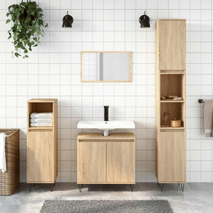 Bathroom Cabinet Sonoma Oak Engineered Wood 22.8 x 13.0 x 23.6 in